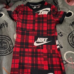 Nike Red and Black Plaid Dress